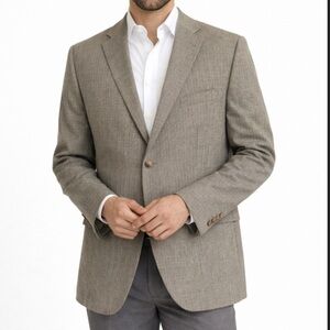 Lauren Ralph Lauren Wool Silk Windowpane Blazer Mens 46R Sport Coat